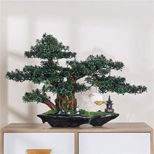 YXIANG56Q Fake Plants Chinese-Style Artificial Pine Tree Ornament for Living Room Cabinet and Office Decoration Bonsai Tree