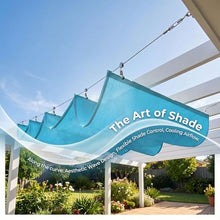 FENGZEQUAN Retractable Wave Awning Cover, Slip Rope Retractable Shade Sail, Replacement Pergola Awning for Outdoor Gardens, Patios, Decks and Gazebos，with Mounting Kit(W1.5*L15m/W4.92*L49.21ft)