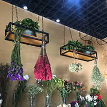 Flower Pot Rack Storage Ceiling Shelf Hanging Planters For Indoor Plants - Hanging Flower Pot For Wall And Ceiling Mounting - Plant Holder For Bar Garden Balcony,100X25X15Cm