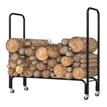 WXPWAMZ Firewood Rack 4 Ft Large Firewood Log Holder With Wheels, Portable Rollable Firewood Storage Rack For Porch Garden Patio, Outside Wood Stand Stacking Racks