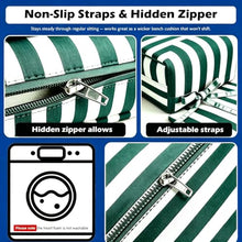 Cafusedd Lawn and Garden Patio Cushions Striped 21×21, Fixed Straps Fade-Resistant Patio Cushion, Outdoor Chair Cushions for Kitchen, Bar Indoor and Outdoor(Light Blue,21x21''/6-Set)