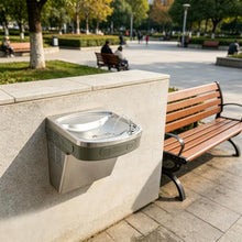 Wall Mounted Water Fountain, Stainless Steel Outdoor Water Station with Large Water Tank, Water Drinking Fountain Wall Mounted for Schools, Gyms, Parks, Cold Water Only, 5-7℃ Temperature