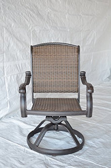Santa Clara Outdoor Patio 9 pc Dining Set Square 64" Cast Aluminum (Antique Bronze with 8 Swivel Rocker Chairs)