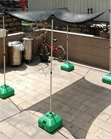 Elitix 4 Pack Sun Shade Pole with Base, Retractable Garage Shade Sail Poles for Ground No Drill, Porch Shade Shade Cloth Brackets(Green,400CM/13.1FT/120KG)