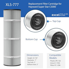 Excel Replacement Pool Filters for Hayward Super StarClear C5000 / CX1260RE | Replaces PA-126, C-7495, FC-1296 Cartridges | XLS-777 4PACK Filters