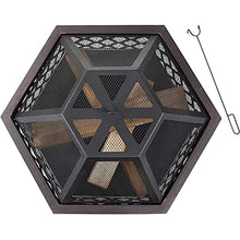 Metal Fire Pits for Garden, Fire Pit for Outdoor Garden Patio Outdoor Fireplaces Backyard Firepit with Spark Protection Mesh