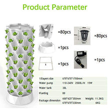 ZXMT Hydroponics Tower Growing System, DIY Hydroponics Farm Equipment Aeroponic for Indoor Herbs, Fruits and Vegetables with Hydrating Pump Timer Adapter