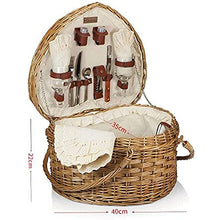 Storage Basket,Insulated Cooler Bag Picnic Outdoor Camping Heart-Shaped Rattan Wicker Foldable Double Handle Design