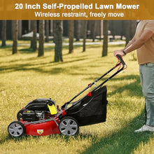 Lefitap Self Propelled Gas Lawn Mower, 141CC 2850RPM 4-Stroke Gas Engine Weed Eater with 20" Blade, Walk-Behind Cordless Push Lawn Mowers Tractors with 50L Grass Tank