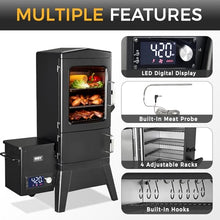 Pellet Smoker with Cover, Electric Wood Pellet Smoker Grill With Meat Probe and Hook, 616 Sq in Cooking Area LED Display Temperature Control, Outdoor Cooking, Patio, Garden Barbecue