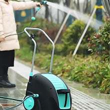Heavy Duty Water Hose Holder, Garden Hose Cart with 30M/100Ft Hose and Sprayer Nozzle, Particularly Stable, Mobile Hose Reel Holder Trolley with Wheels ，Foot Stepped Winding Hose ,Hose Bracket