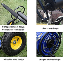 FKTHYO Garden Hose Reel Heavy Duty,Agricultural Irrigation Portable Hand-Push Hose Cart with Rollers, Outdoor Car Cleaning Hose Truck with Hose Spray Gun,50M (50M)