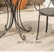 FENOKD Patio Table 3 Set Garden Decor Outdoor Garden Furniture Iron Bistro Side Table Balcony Patio Suitable 27.5 Inch White (White)