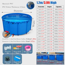 RENLXFI Extra Large Swimming Pool for Fish Ponds Outside, 2 3 4 M Diameter Foldable Water Storage Tank for Koi Goldfish Holding Viewing, Backyard Pet Bathing Pools(3X1.2M - 8478L/2240Gal (D X H))