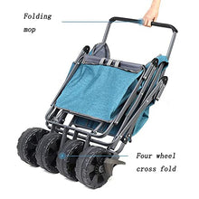 Laundry Trolley Handcart, Garden Trolley, Collapsible Trolley Outdoor Cart Folding Camping Cart with Lining for Camping Garden Beach All Terrain with Rubber Wheels with