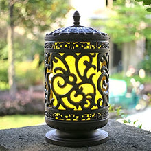 VELLOW Post Lights Post Cap Lamp,E27 Garden Post Pedestal Lamp,Exterior Waterproof Aluminum Housing Column Lamps with Glass Shade,Retro Industrial Lighting Street Pillar Porch Patio Floor Lights