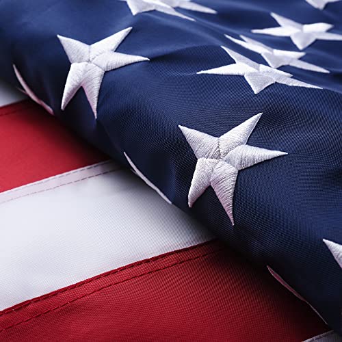 VICDRIA Extra-Large 12x18 American Flags for Outside Embroidered Stars
