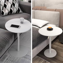 Failjierue White Round Bistro Table Counter-Height Club Table with Sturdy Metal Base as Kitchen Dining Desk, Coffee Workstation & Study(40x62cm)