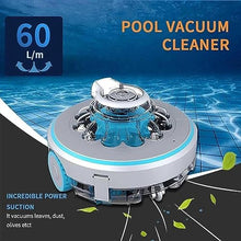 KANGJIEM Cordless Robotic Pool Cleaner, Smart Automatic Robotic Pool Cleaner, Rechargeable Battery, Easy to Clean Filter Cartridges, for Above-Ground or In-ground Swimming Pool Up to 540+Sq Ft