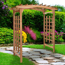 All Things Cedar PA96 Garden Arbor Red - 6-Ft Handcrafted Wooden Trellis for Climbing Plants, Easy Assembly, Weather Resistant