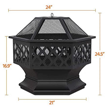 Outdoor Metal Fire Pit, Multifunctional Portable Firepit, Fireplace Stove for Camping Picnic Bonfire Patio Backyard Garden Beaches Park