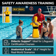 Water Rescue Training Dummy,Heavy Duty HDPE 110lbs Professional Manikin-Lifeguard Training Manikin,Pool Rescue Simulation Tool-38.6in 50kg Weighted Rescue Dummy,Sturdy(Yellow)