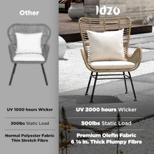 IDZO Isabelle Outdoor Wicker Chairs Set of 2 with Beige Olefin Cushions