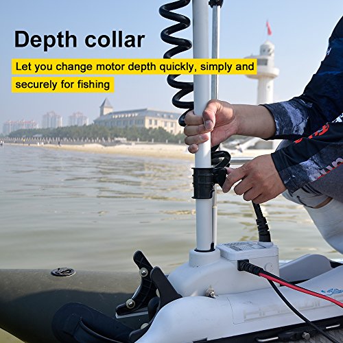 AQUOS 12V 55LBS 54inch Bow Mount Trolling Motor with Remote Control White