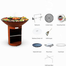 ARTEFLAME Charcoal BBQ Grill and Fire Pit Bundle Corten