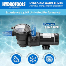 Swimline HYDROTOOLS Model 722061 Hydro-Flo Above-Ground Pool Replacement Pump, Vertical Discharge - 1.5 HP, 5,940 GPH, 115V/60Hz, Single Speed, for Sand, Cartridge & DE Filter Systems