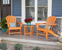 Polywood South Beach 3-Piece Adirondack Chair Set with Side Table Black