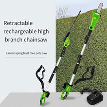 Qiokoith Cordless Hedge Trimmer 20V Rechargeable Electric Bush Trimmer with Battery and Charger, Lightweight Telescopic Design, 3 Gear Adjustable Chain
