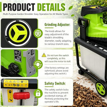 HajMyrdonyx 2800W Electric Leaf Mulcher Compost Shredder 5000r/min