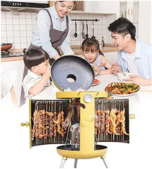 Portable Charcoal Grill Portable Charcoal Grill Outdoor BBQ Grill Cooking Vertical Stainless Steel Barbecue Grill For Camping Picnic Barbecue Grill For Backyard(Gold)