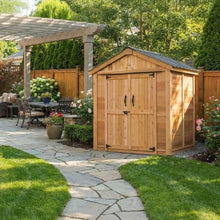 Outdoor Living Today 6x4 Western Red Cedar Space Master Shed with Double Door and Metal Roof