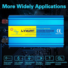 JVPDSLMN 2500W/5000W DC 12V/24V to AC 110V 100V 50Hz/60Hz LED Voltage Display Converter Remote Control US Socket Pure Sine Wave Inverter (Color : 24V 60HZ US)