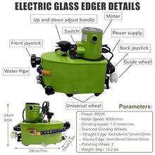 Pro Small Glass Edging Machine,Electric Glass Edger Straight Round Bevel Edge Trimmer Grinder DIY Glass Corner Grinding Edging Machine Glass Polish Grinding Machine,6mm