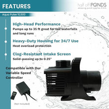Aqua Pulse Submersible Pond Pump, 10,500 GPH, 100 ft Cord