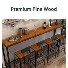 JYPIINFS Vintage Wrought Iron & Solid Wood Bar Table Sturdy Cafe & Living Room Furniture Ideal for Tea Shops & Coffee Bars Compact(120x40cm)
