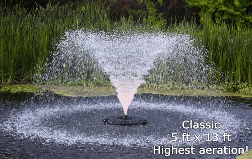 Custom Pro FT 14000 Floating Pond Fountain and Aerator Kit with 14,000 GPH Pump Black