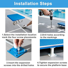 DLYZAYE Diving Board Professional Heavy Duty,One Step Diving Starting Block,Stainless Pool Jumping Platform,Swimming Competition Divies with Handle,15°Inclined,Swim Special