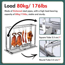 Kitchen Hanging Meat Drying Rack Multifunctional, Detachable Chicken Roaster Rack Stainless Steel, Grill & Smoker Standing Meat Stand Business Home Vendor, H - 62cm(24 2/5")-L - 105cm(41 3/10")