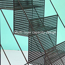 Rack Creative Wrought Iron Mobile Office Flower Stand Simple Living Room Floor Newspaper Rack (Color : Black Size : 35.5 47.5 72CM)