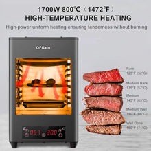 1700W Electric Steak Broiler, Stainless Steel Steak Grill, 30min Timer, LCD Touch Panel, Air Fryer Oven for Meat Burger Pizza (Gray 110)