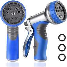 Feilx Garden Hose Nozzle Sprayer, Heavy Duty Metal Hose Nozzle with 9 Adjustable Patterns for Hand Watering Plants and Lawn, Car Washing, Pa (Color : Red)