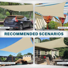 Coarbor 39'x47' Reinforced Wire Sun Shade Sail Rectangle Heavy Duty Strengthen Canopy Cover with A Ring Steel Cable Wire for Patio Backyard Deck Yard Garden Pergola Porch, Beige