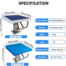 JYETAXDISS Professional Heavy Duty Diving Board, Stainless Steel Pool Jumping Platform, Maximum Load Capacity 250kg (550lbs), Ideal for Training and Recreational Use
