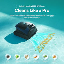 Beatbot Sora 30 Cordless Robotic Pool Vacuum Cleaner with iSkim Solar Powered Pool Skimmer, Cleans Floor, Walls, Waterline and Surface- Blue