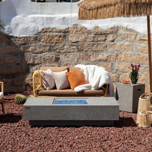 Monte Concrete Fire Pit 60" x 31.9" Outdoor Patio Firepit Includes Fire Glass Modern Fire Pits & Outdoor Fireplaces for Garden, Deck, Indoor & Outdoor Heating