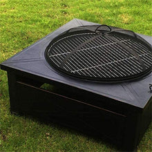 KOMFGT Fire Pit Fire Pits Outdoor Wood Burning 32'' Table,Multi-Purpose Square Fireplace